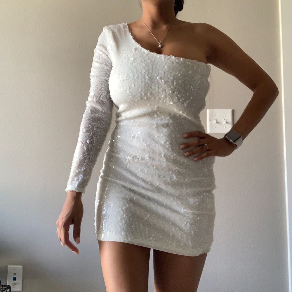 White sequence dress